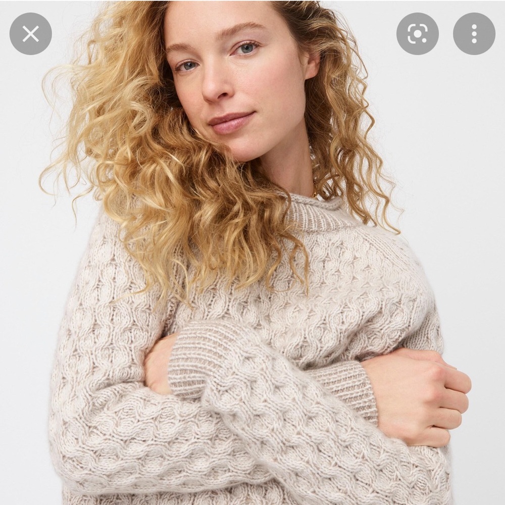 J.Crew Honeycomb cashmere rollneck sweater